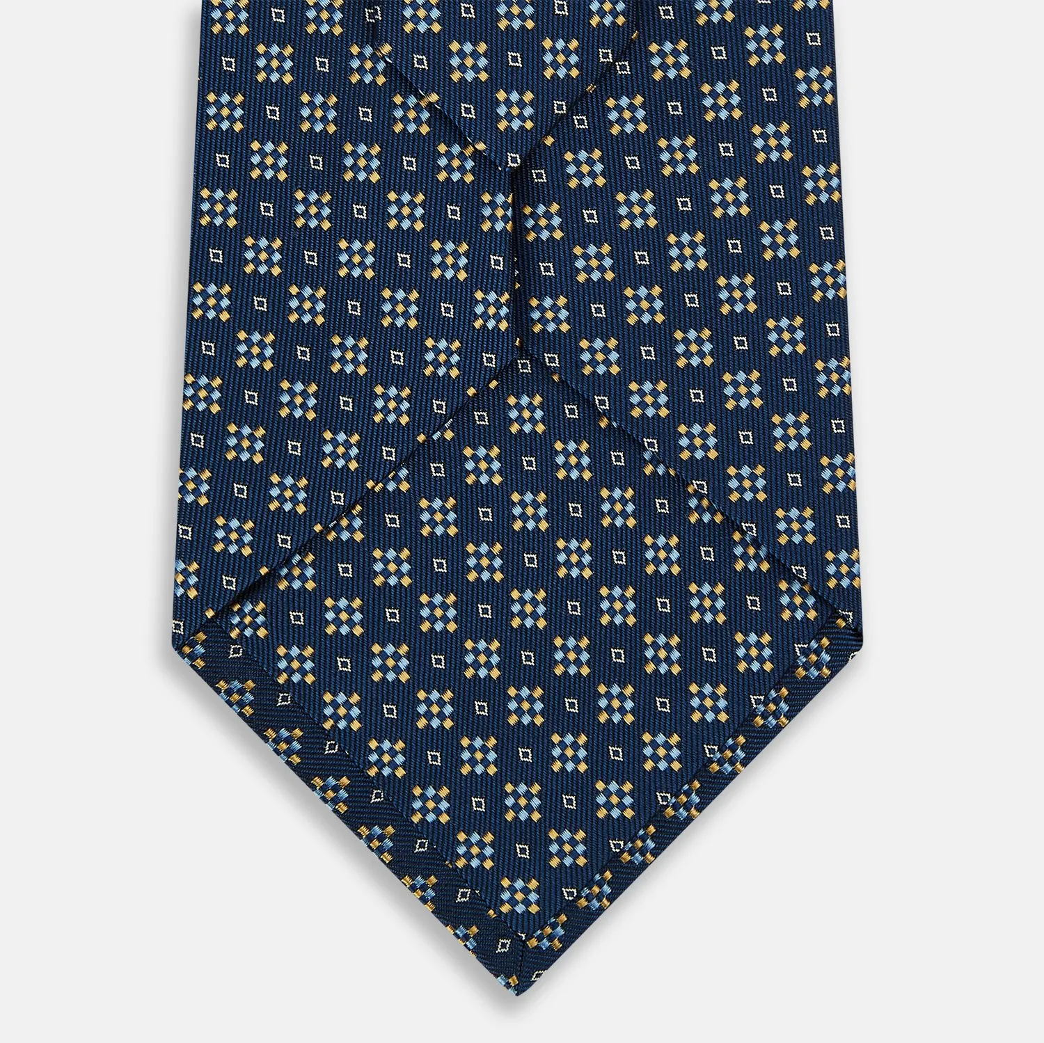 Navy Diamond Silk Tie sold by Turnbull & Asser product image thumbnail 3