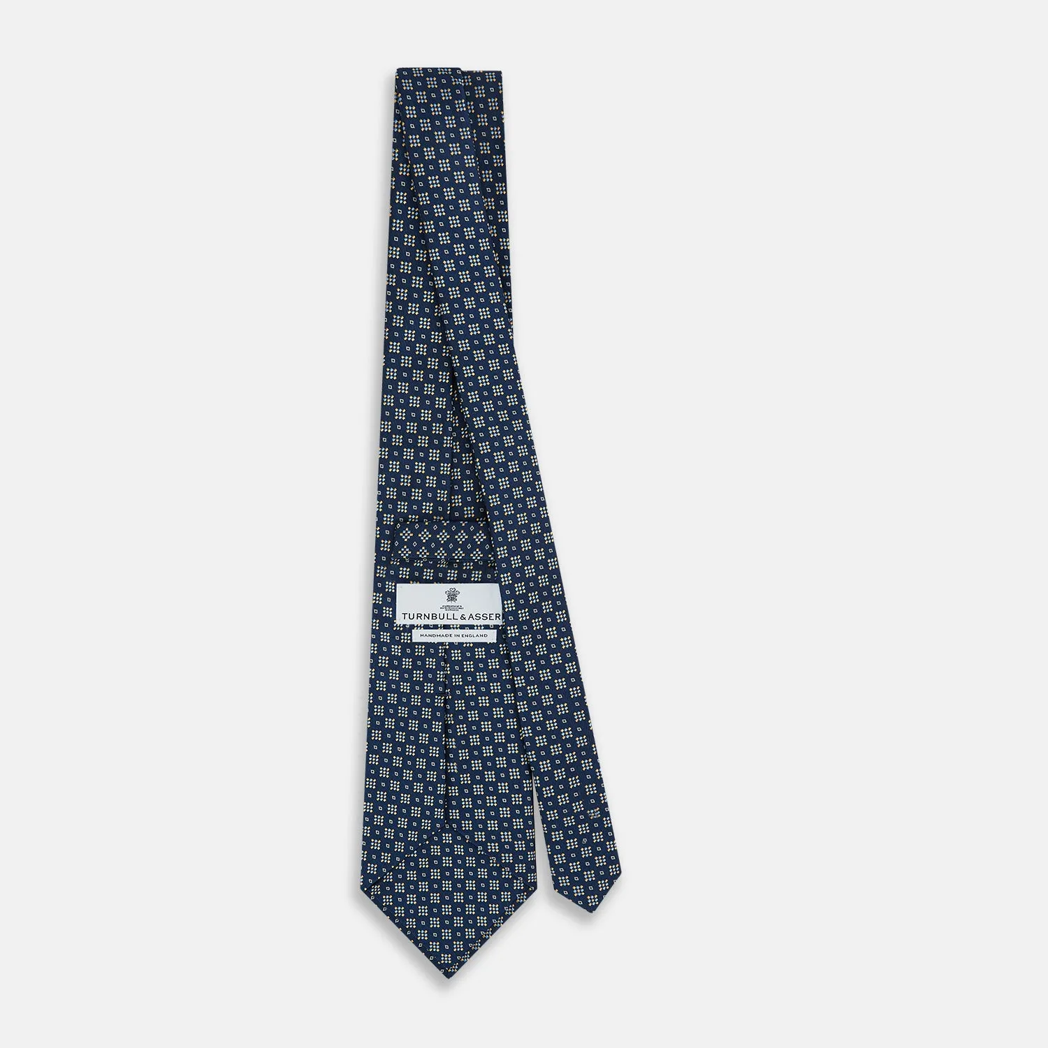 Navy Diamond Silk Tie sold by Turnbull & Asser product image thumbnail 4