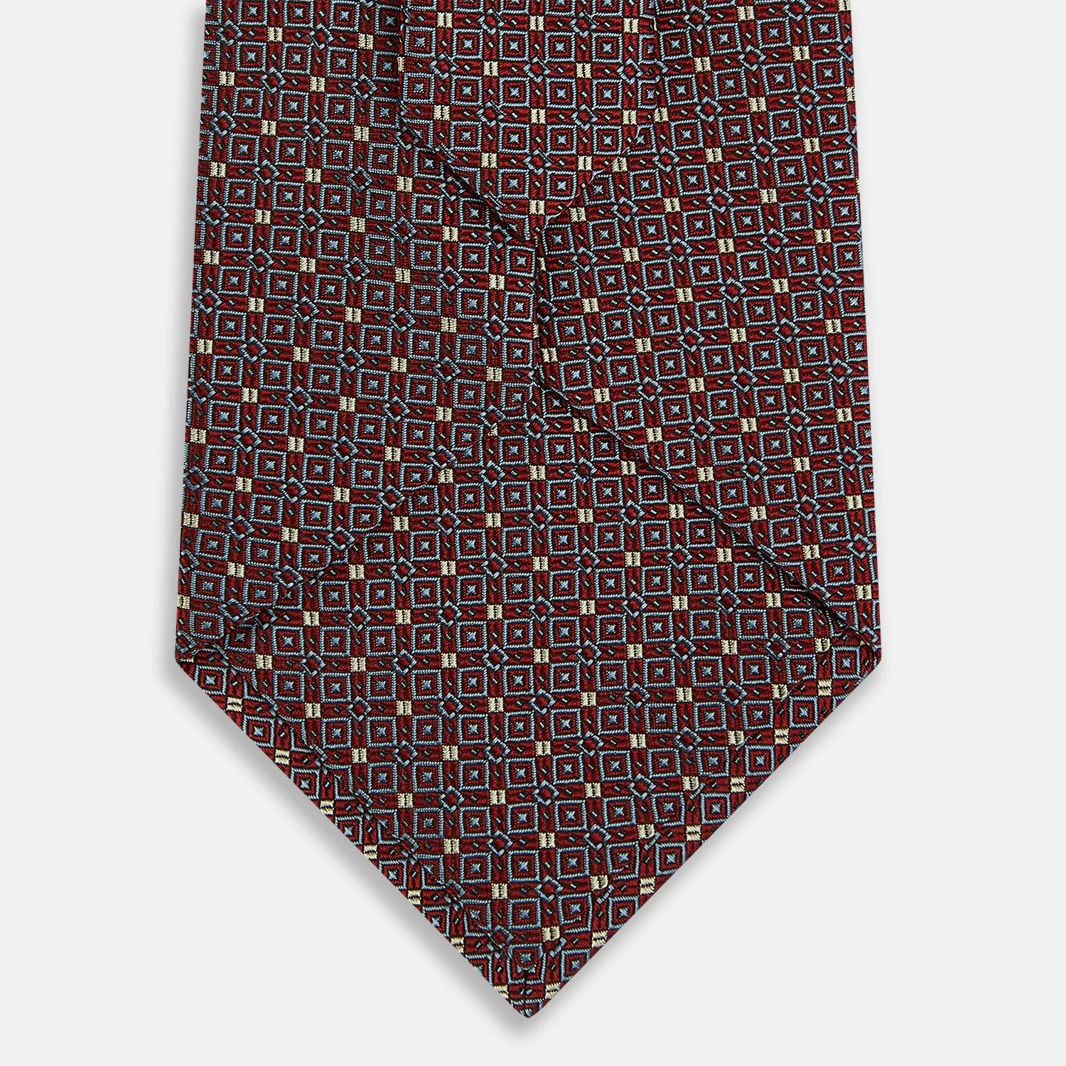 Burgundy Geometric Silk Tie sold by Turnbull & Asser product image thumbnail 3