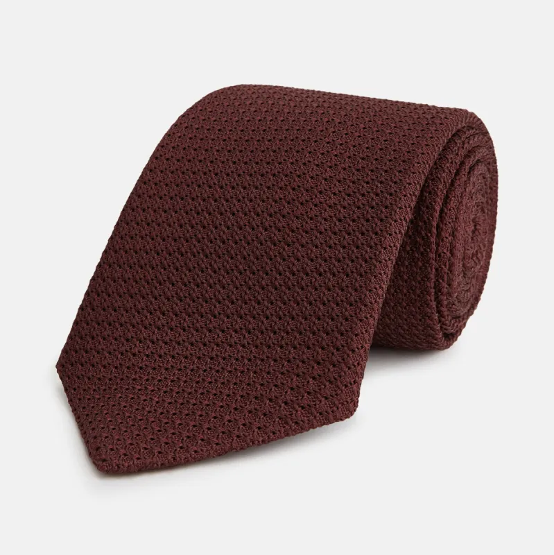 Ruby Red Knitted Tie sold by Turnbull & Asser