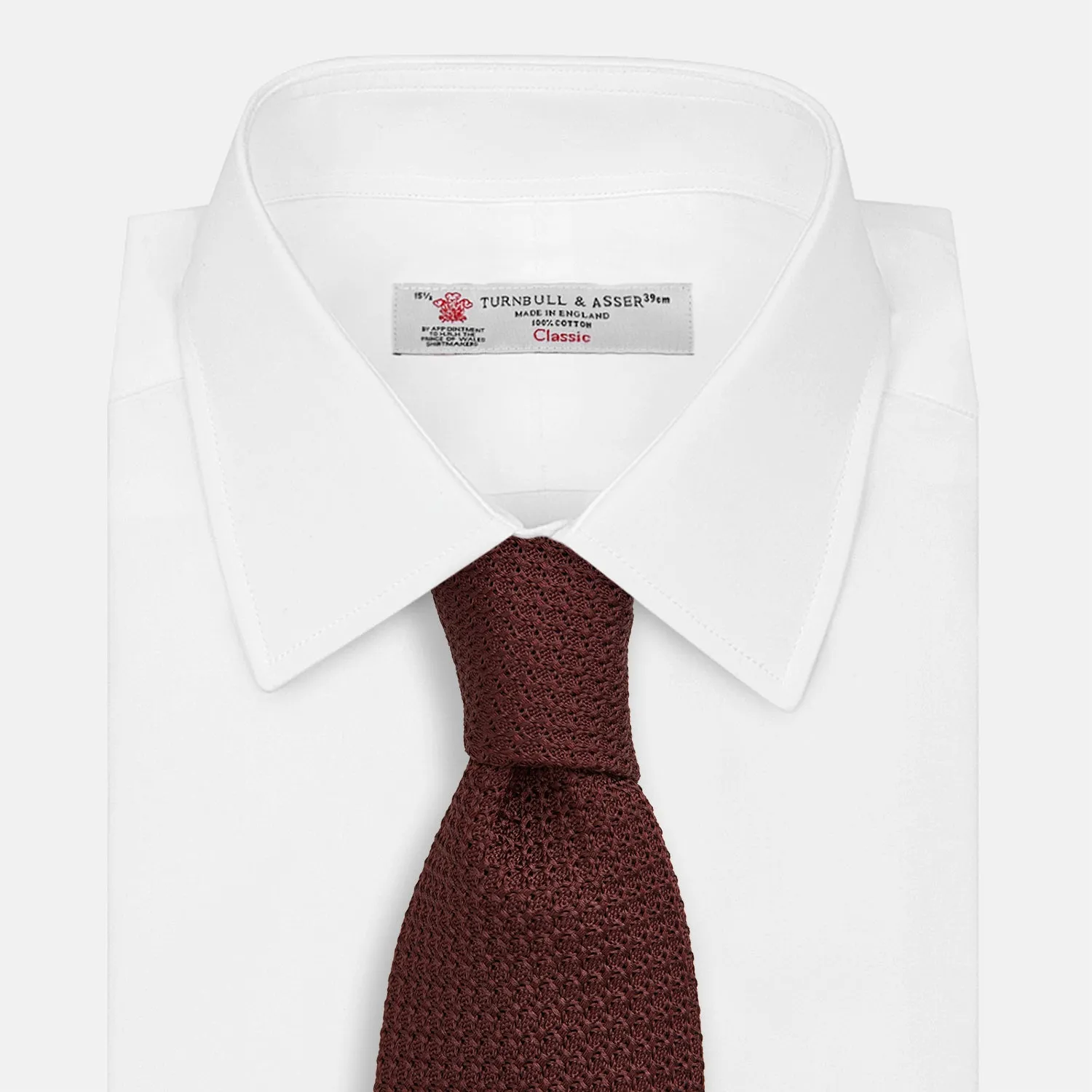 Dark Red Knitted Tie sold by Turnbull & Asser product image thumbnail 2
