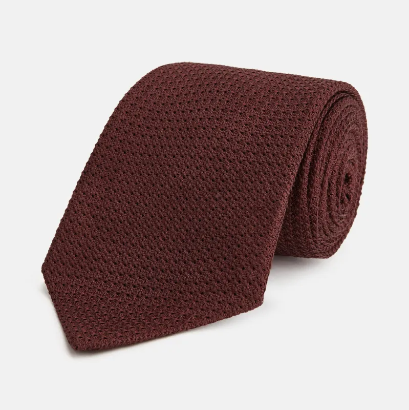 Dark Red Knitted Tie sold by Turnbull & Asser