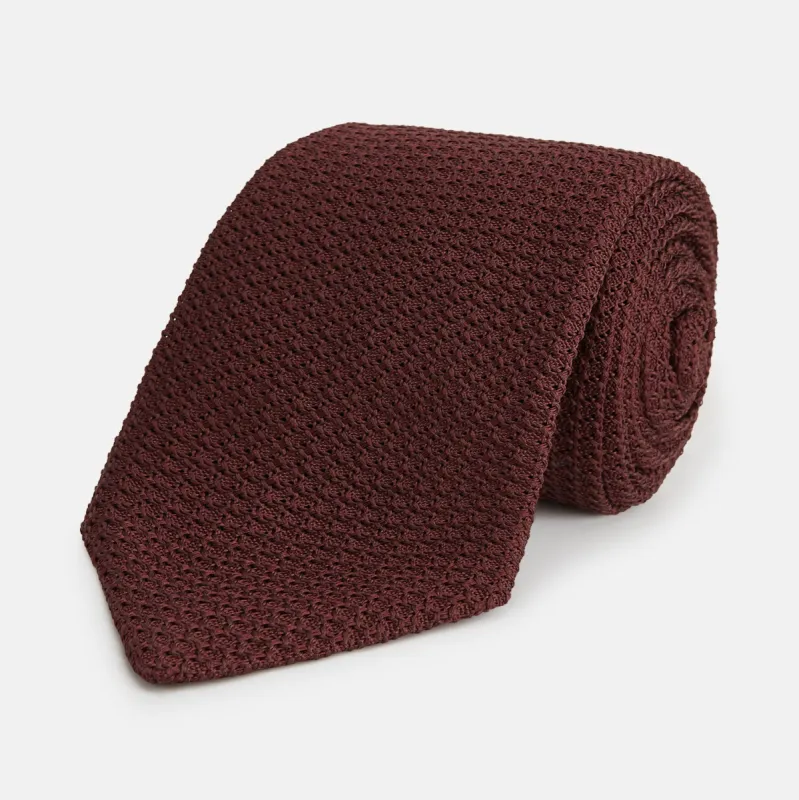 Burgundy Knitted Tie sold by Turnbull & Asser