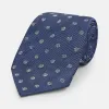 Navy Circle Silk Tie sold by Turnbull & Asser