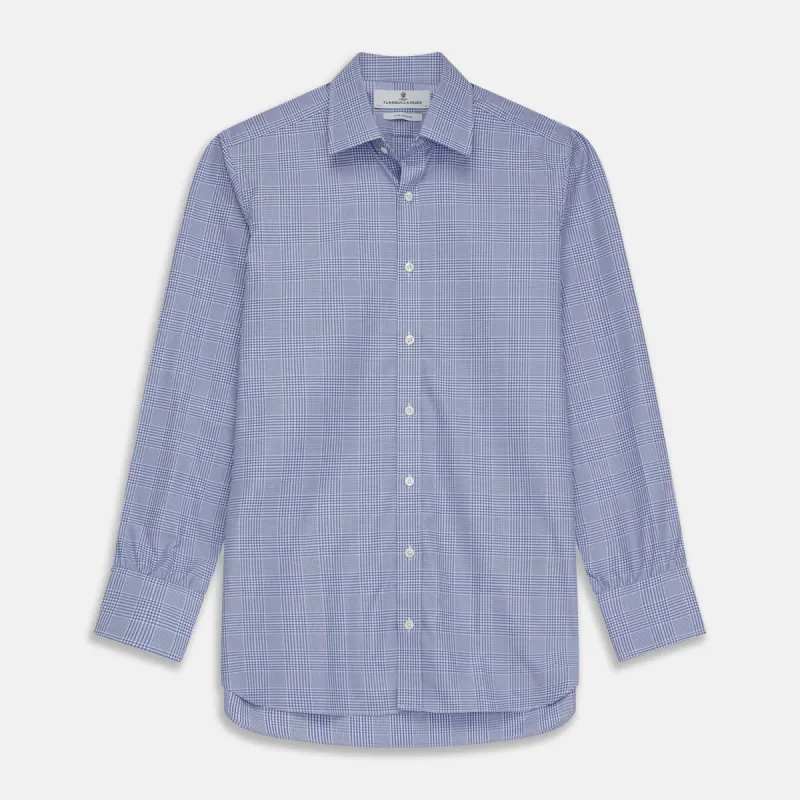 Blue Check Shirt with T&A Collar and 3-Button Cuffs sold by Turnbull & Asser