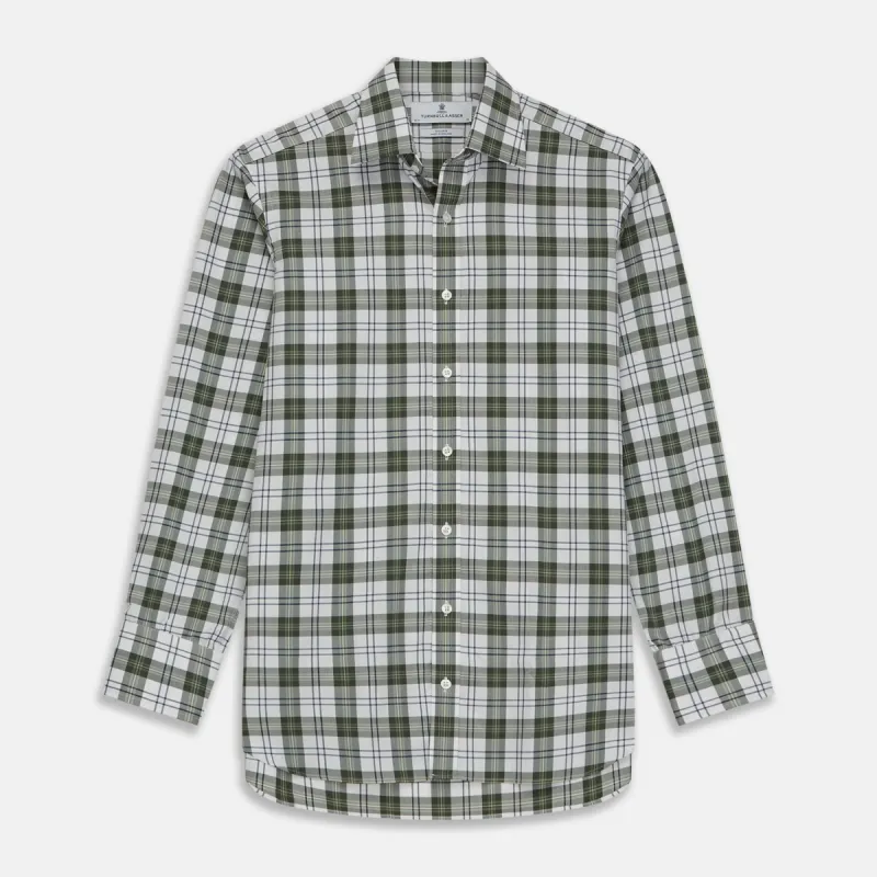 Green Check Shirt with T&A Collar and 3-Button Cuffs sold by Turnbull & Asser