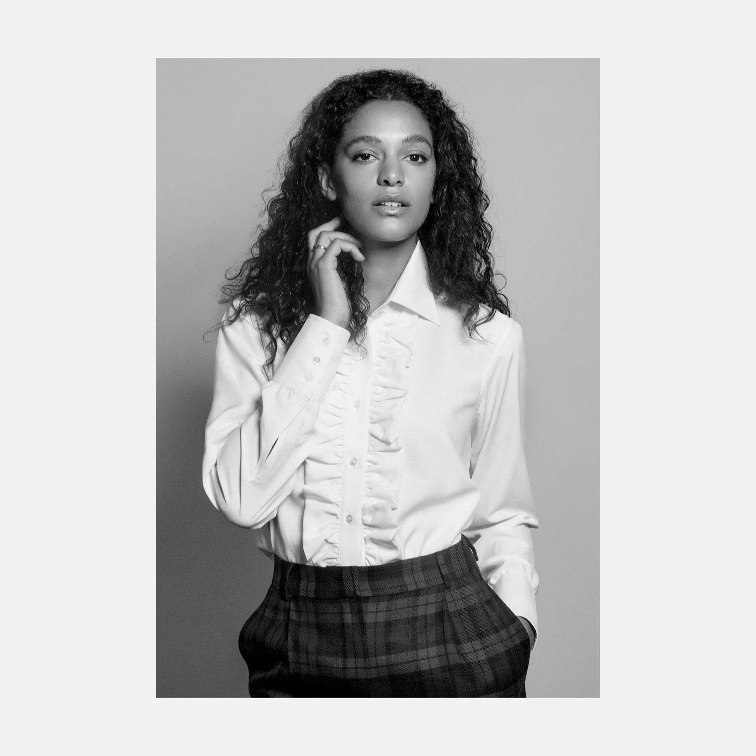 Turnbull and The Deck Cream Silk Romantic Shirt sold by Turnbull & Asser product image thumbnail 2