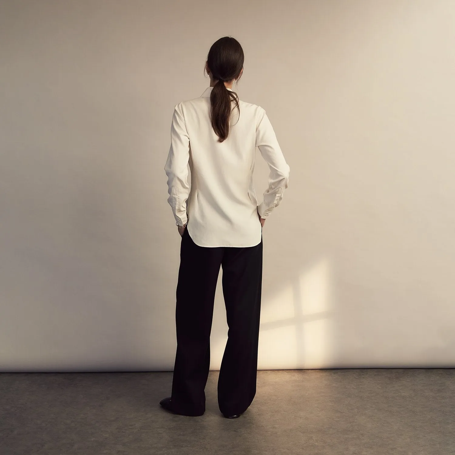 Turnbull and The Deck Cream Silk Romantic Shirt sold by Turnbull & Asser product image thumbnail 5