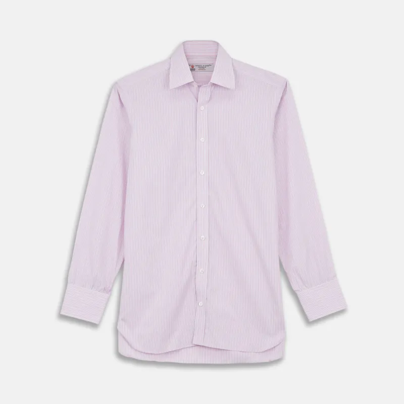 Pink Rich Stripe Shirt with T&A Collar and 3-Button Cuffs sold by Turnbull & Asser