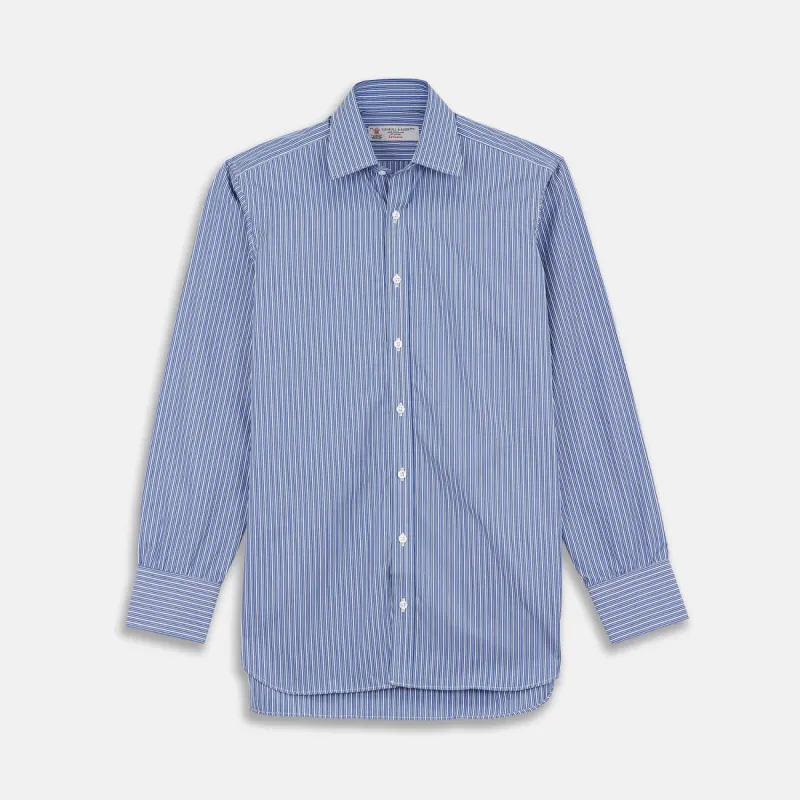 Navy Rich Stripe Shirt with T&A Collar and 3-Button Cuffs sold by Turnbull & Asser