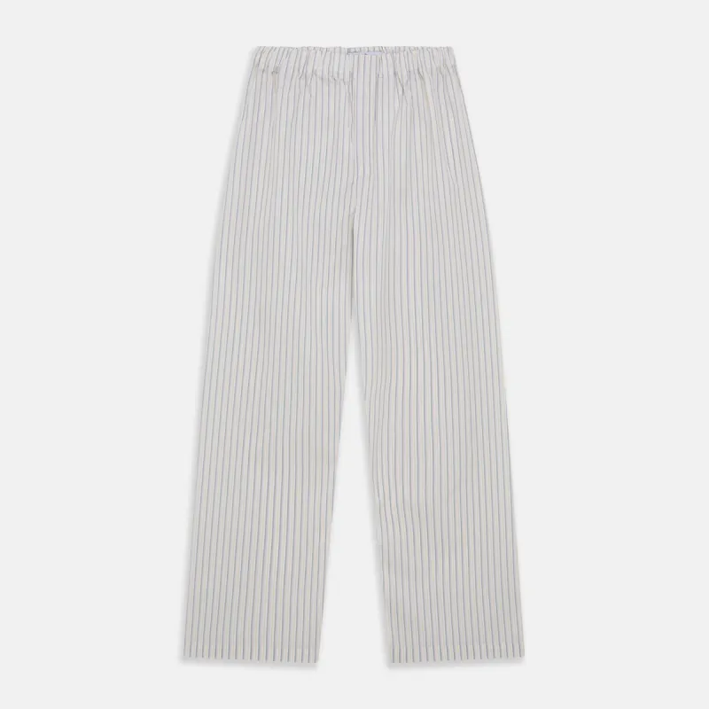 Yellow and Green Stripe Cotton Hastings Pyjama Trousers sold by Turnbull & Asser