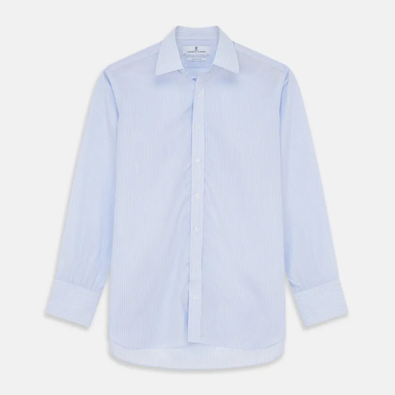 Light Blue Multi-stripe Cotton Regular Fit Mayfair Shirt sold by Turnbull & Asser