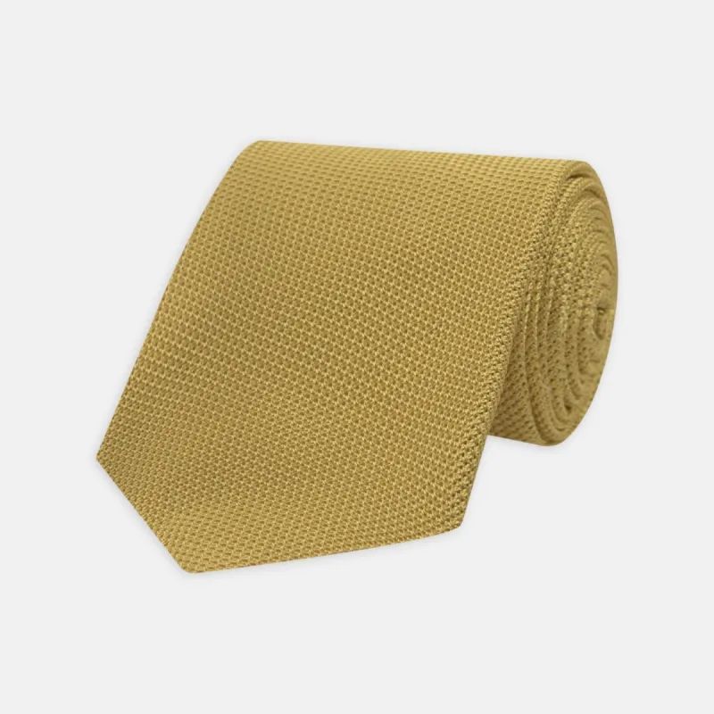 Gold Grenadine Silk Tie sold by Turnbull & Asser
