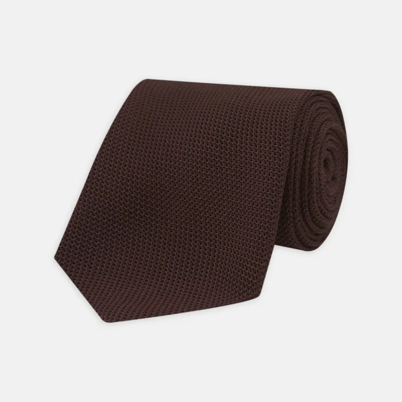 Burgundy Grenadine Silk Tie sold by Turnbull & Asser