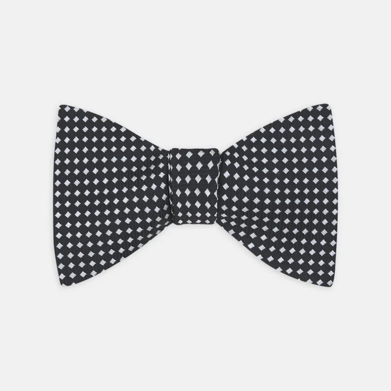 Diamond Black and White Silk Bow Tie sold by Turnbull & Asser