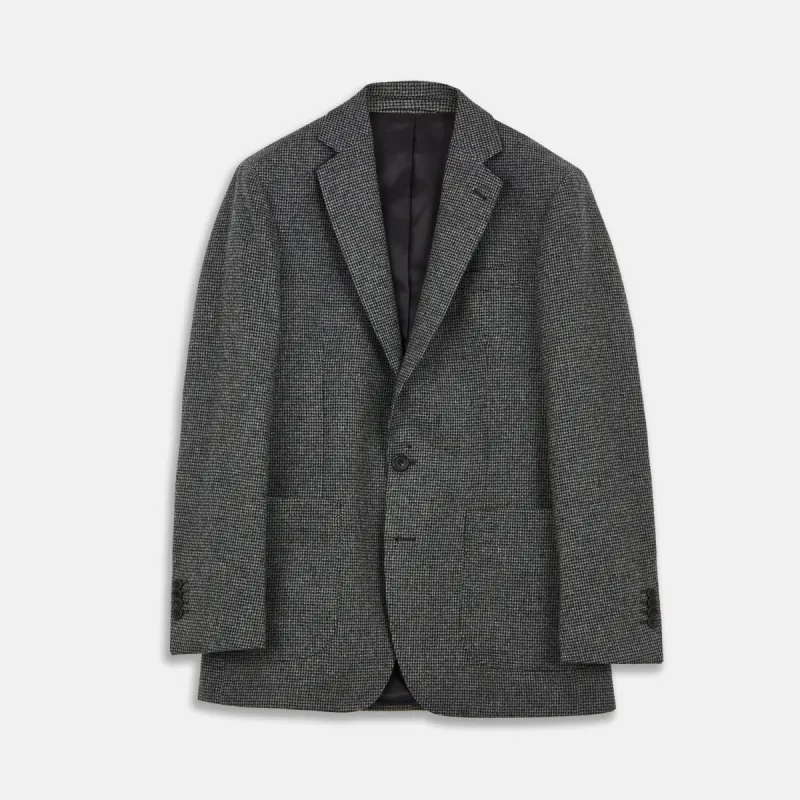 Charcoal Houndstooth Flannel Jacket sold by Turnbull & Asser