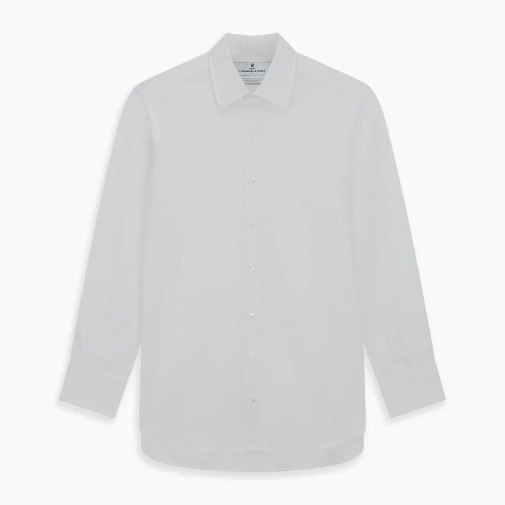 Plain White Cotton Shirt with T&A Collar and 3-Button Cuffs sold by Turnbull & Asser