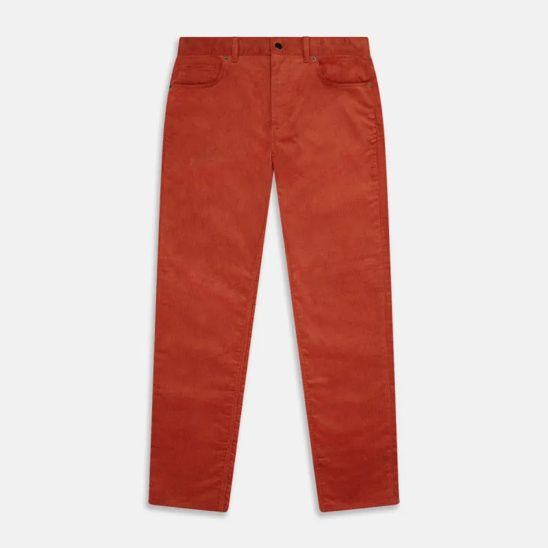 Rust Cord Mylo Trousers sold by Turnbull & Asser