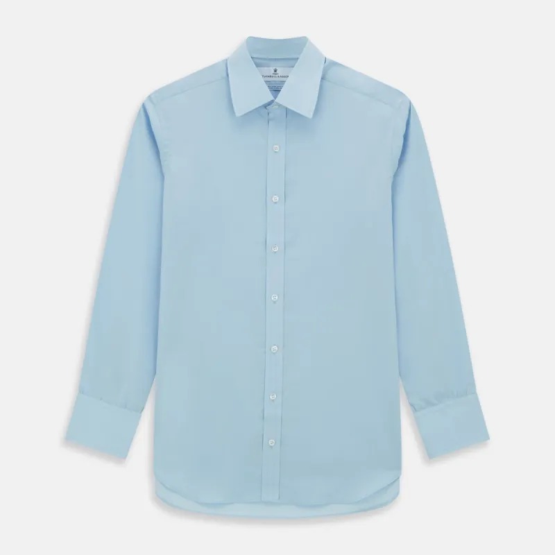 Light Blue Sea Island Quality Cotton Shirt with T&A Collar and 3-Button Cuffs sold by Turnbull & Asser