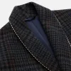Charcoal Grey Check Wool Pierce Gown sold by Turnbull & Asser