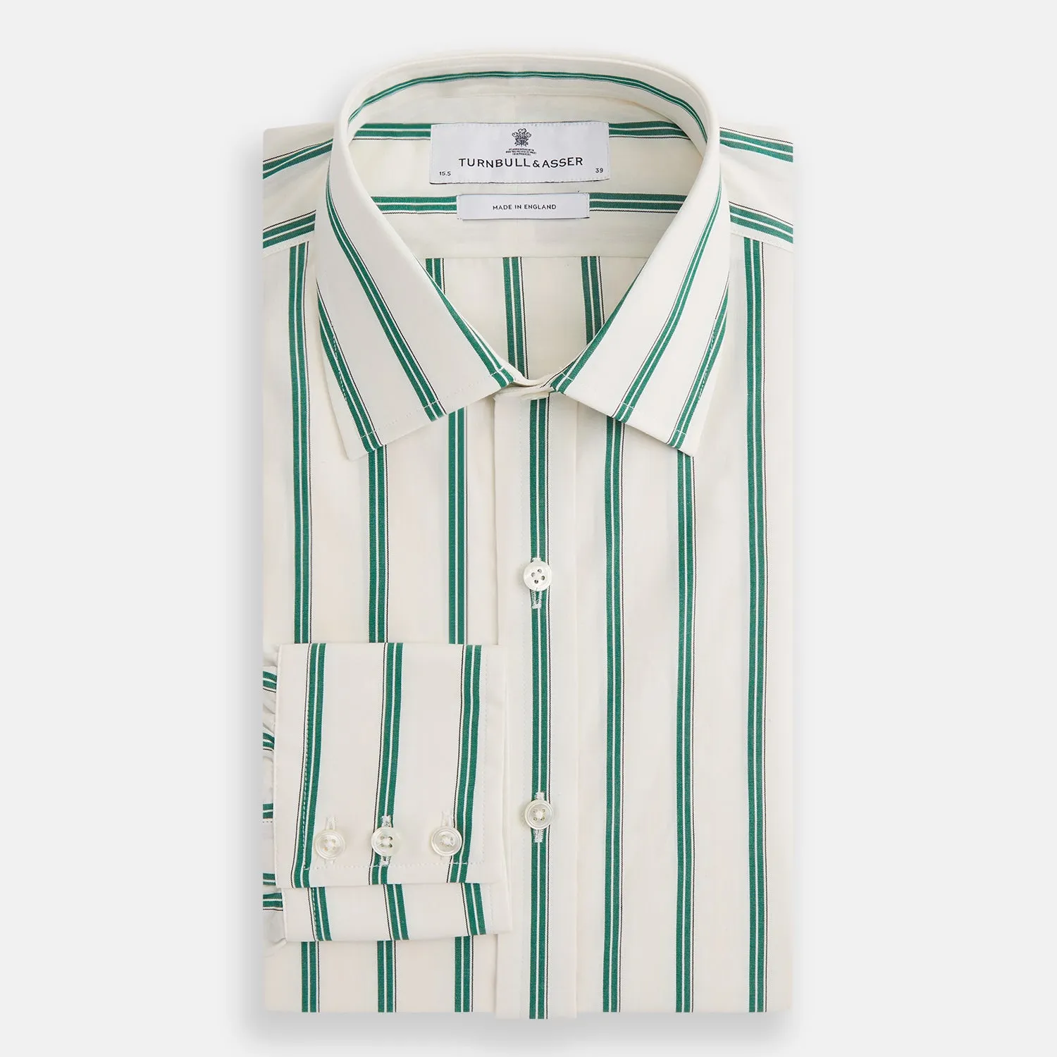 Green Double Track Stripe Mayfair Shirt sold by Turnbull & Asser product image thumbnail 2