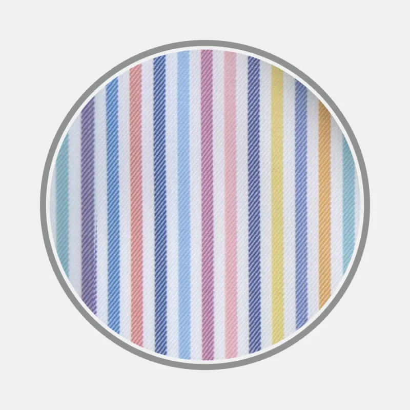 Multicoloured Graph Stripe Cotton Fabric sold by Turnbull & Asser