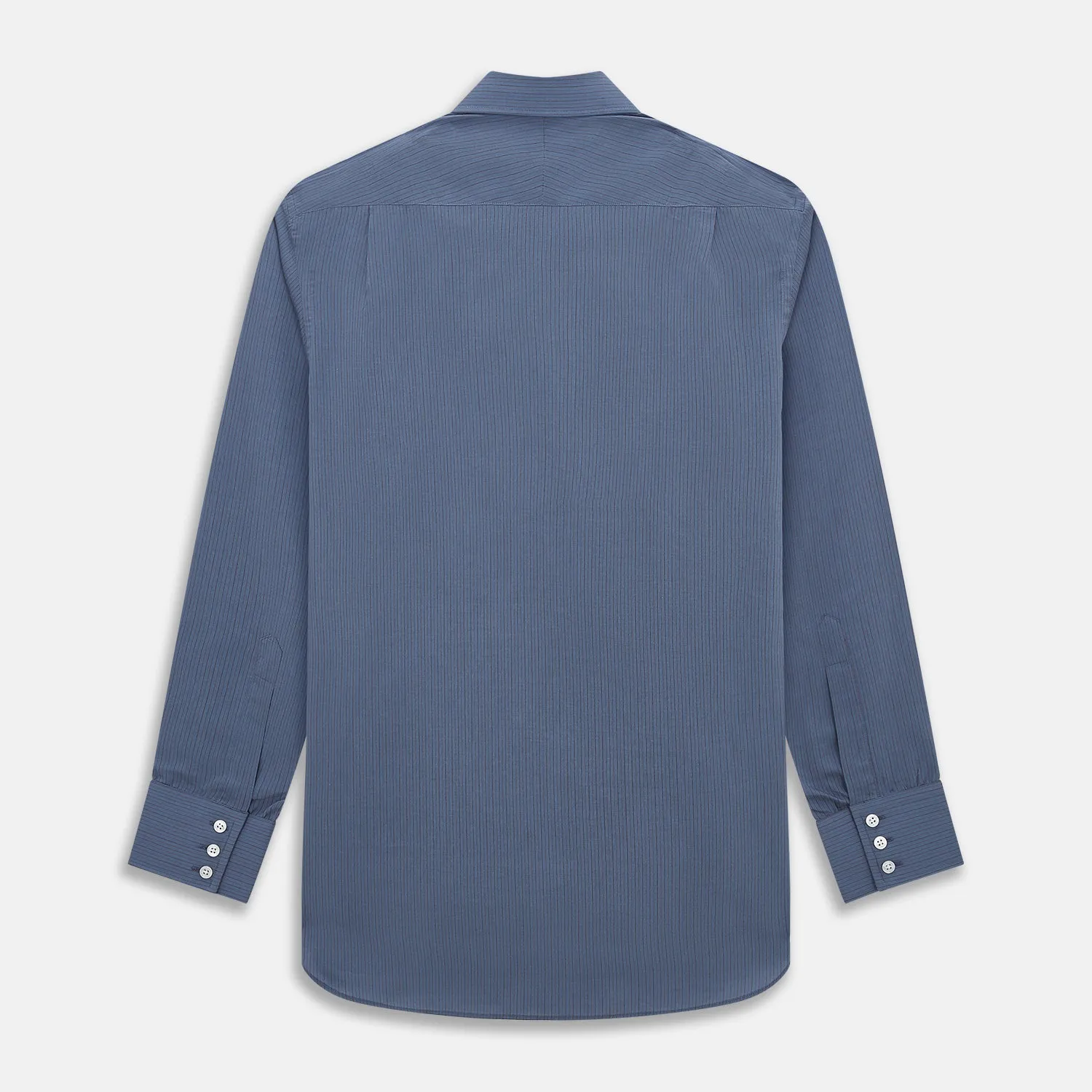 Mid Blue Red Stripe Regular Fit Mayfair Shirt sold by Turnbull & Asser product image thumbnail 3