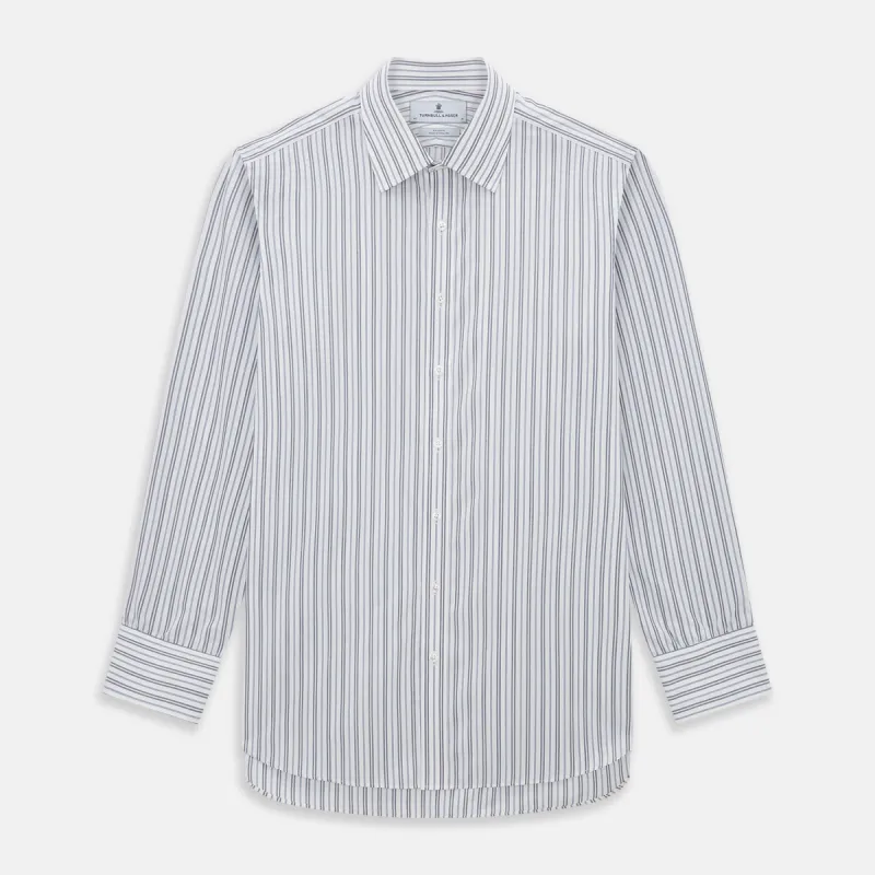 Navy Multi Stripe Mayfair Shirt sold by Turnbull & Asser