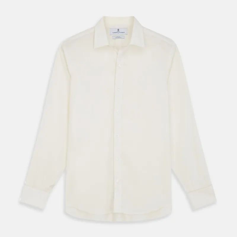Cream Silk Weekend Fit Fairlight Shirt sold by Turnbull & Asser