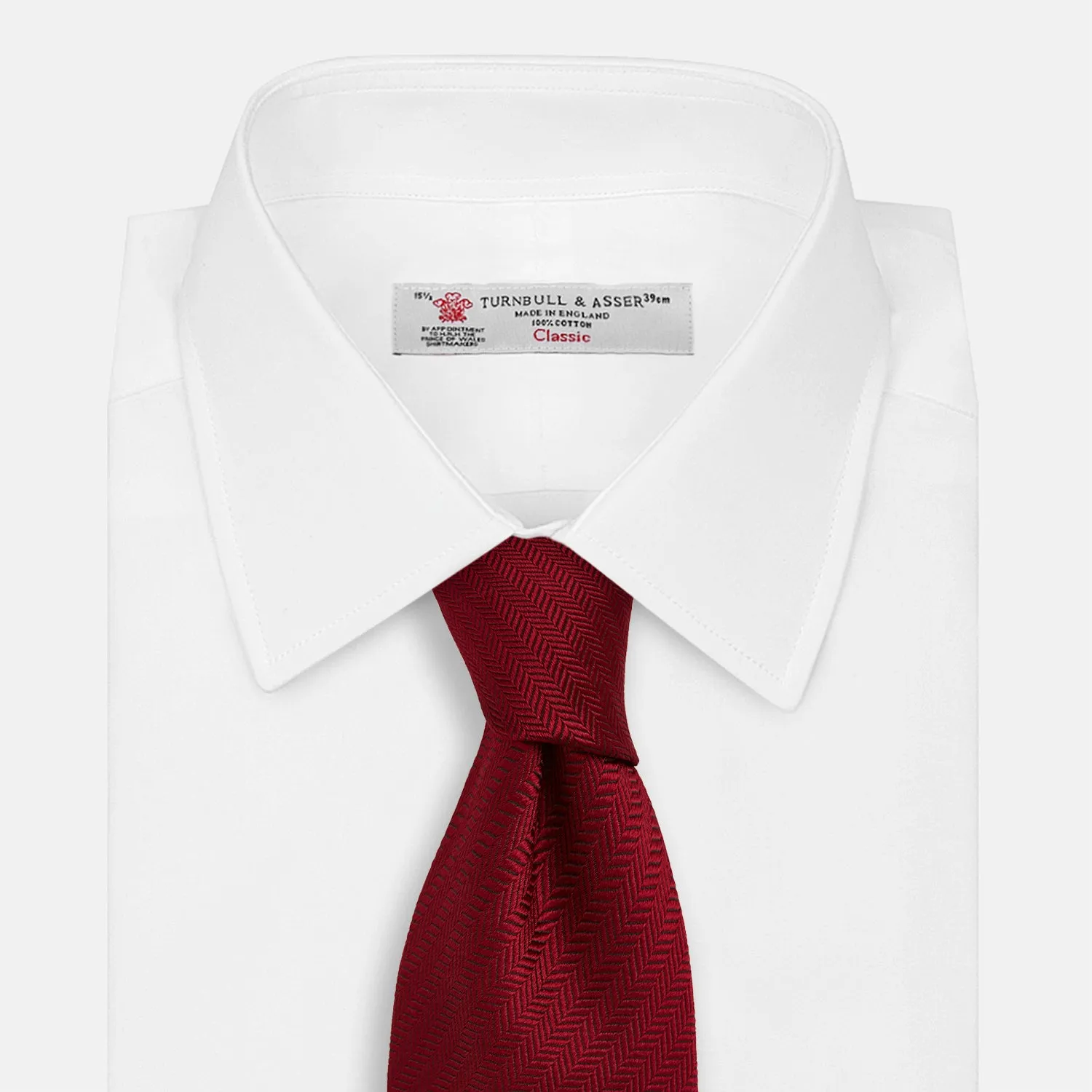 PLAIN HERRINGBONE BURGUNDY TIE sold by Turnbull & Asser product image thumbnail 2