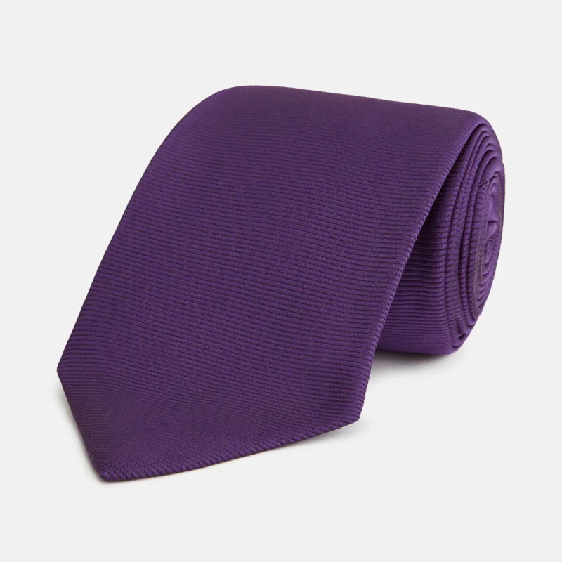 HORIZONTAL TWILL PLUM TIE sold by Turnbull & Asser