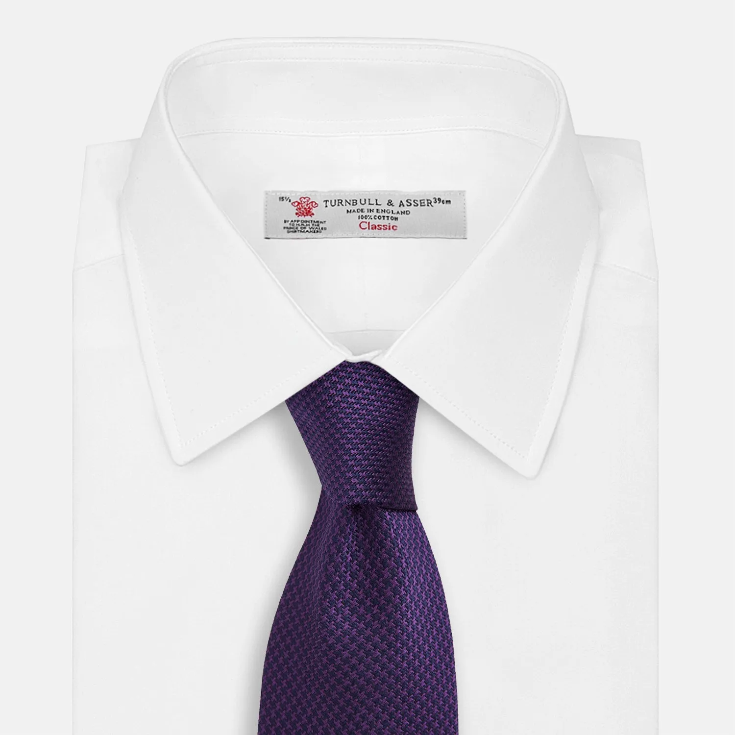 HOUNDSTOOTH NAVY PLUM TIE sold by Turnbull & Asser product image thumbnail 2