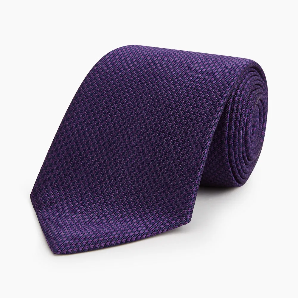 HOUNDSTOOTH NAVY PLUM TIE sold by Turnbull & Asser product image thumbnail 5
