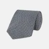 White and black houndstooth Woven Silk Tie sold by Turnbull & Asser