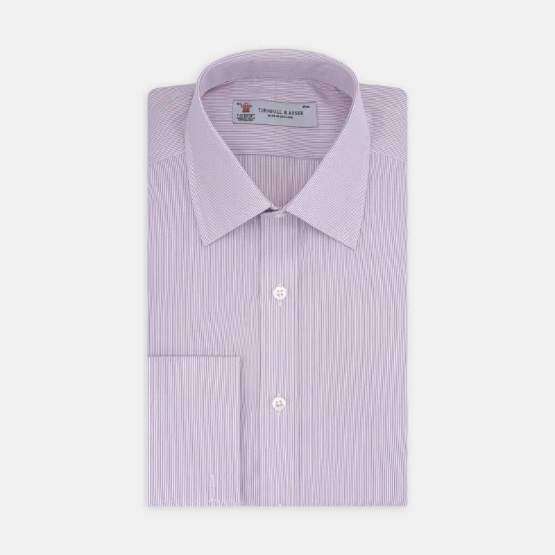 Hair Stripe Poplin Classic Fit Shirt with T & A Collar sold by Turnbull & Asser