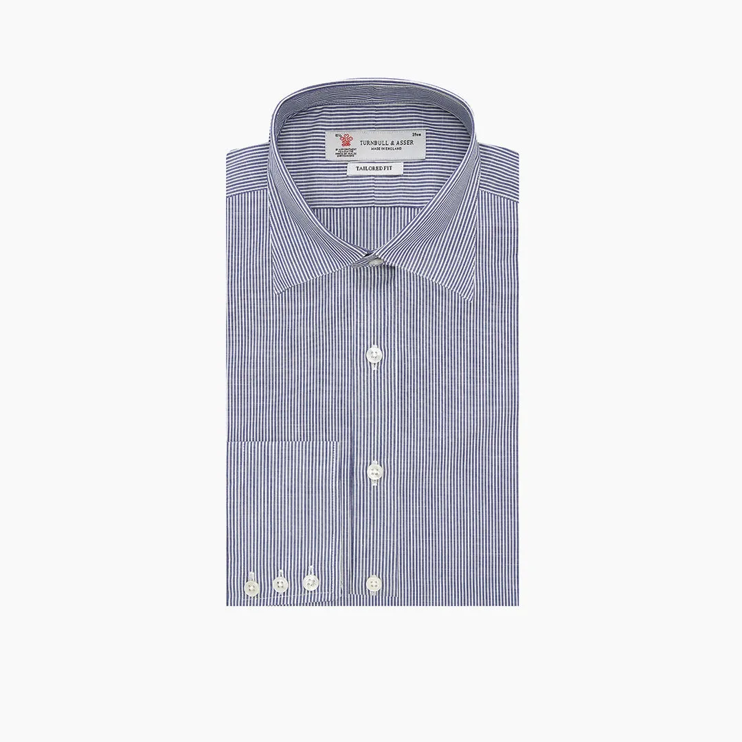 Navy and White Bengal Stripe Tailored Fit Shirt sold by Turnbull & Asser product image thumbnail 3