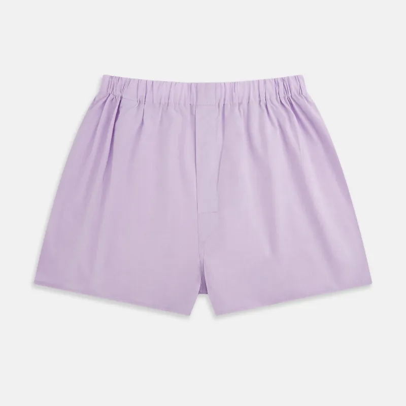 Plain Lilac Godfrey Boxer Shorts sold by Turnbull & Asser