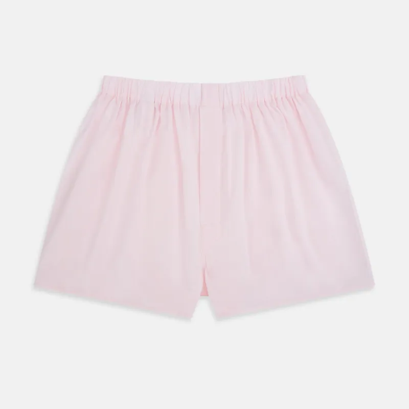 Plain Blush Godfrey Boxer Shorts sold by Turnbull & Asser