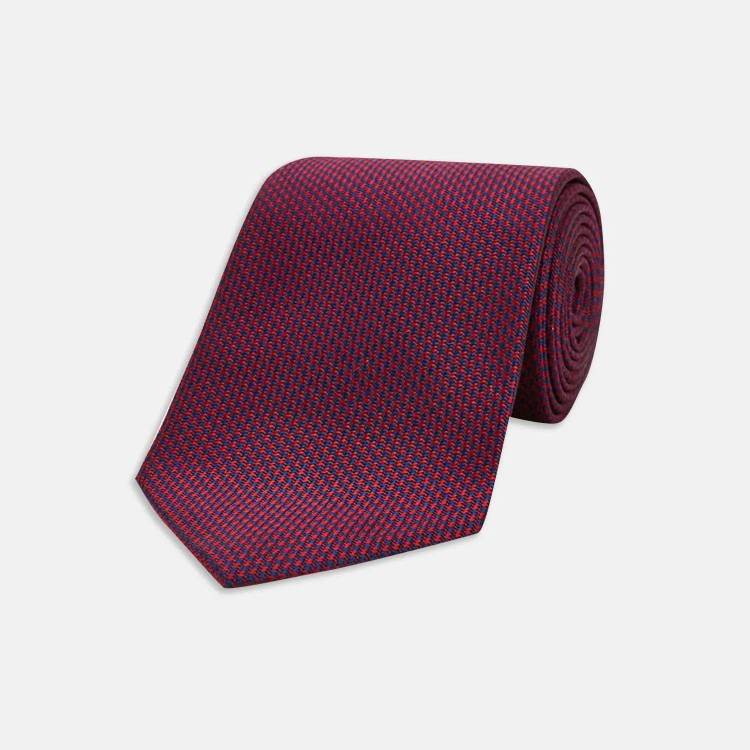 Burgundy Houndstooth-Silk Tie sold by Turnbull & Asser