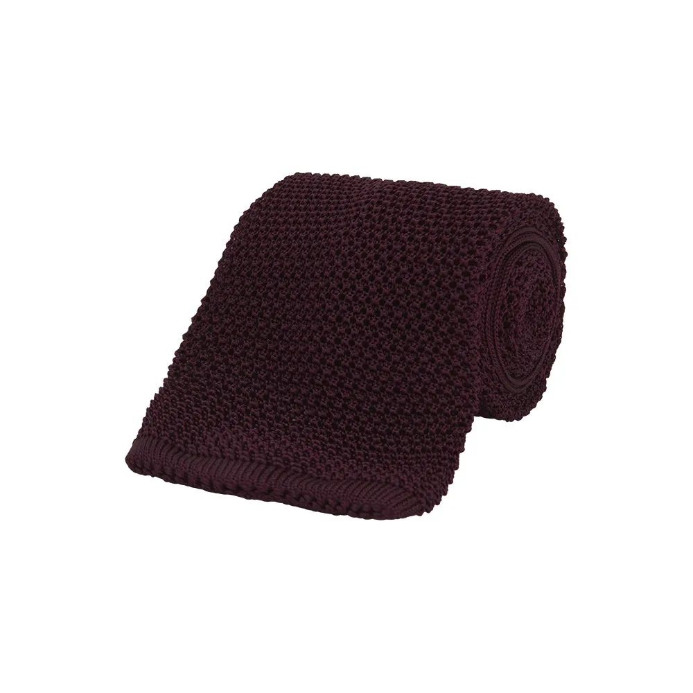 <div>Burgundy Knitted Silk Tie</div> sold by Turnbull & Asser product image thumbnail 5
