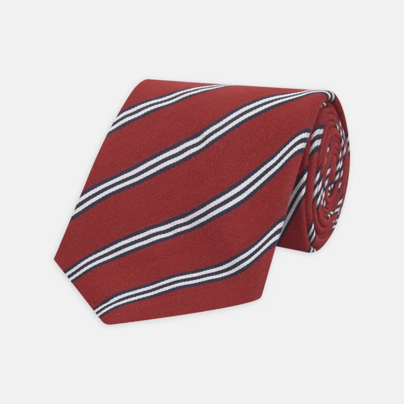 <div>Red Diagonal Stripe Cotton and Silk Tie</div> sold by Turnbull & Asser