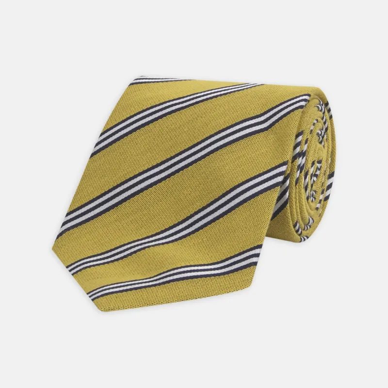 <div>Yellow Diagonal Stripe Cotton and Silk Tie</div> sold by Turnbull & Asser