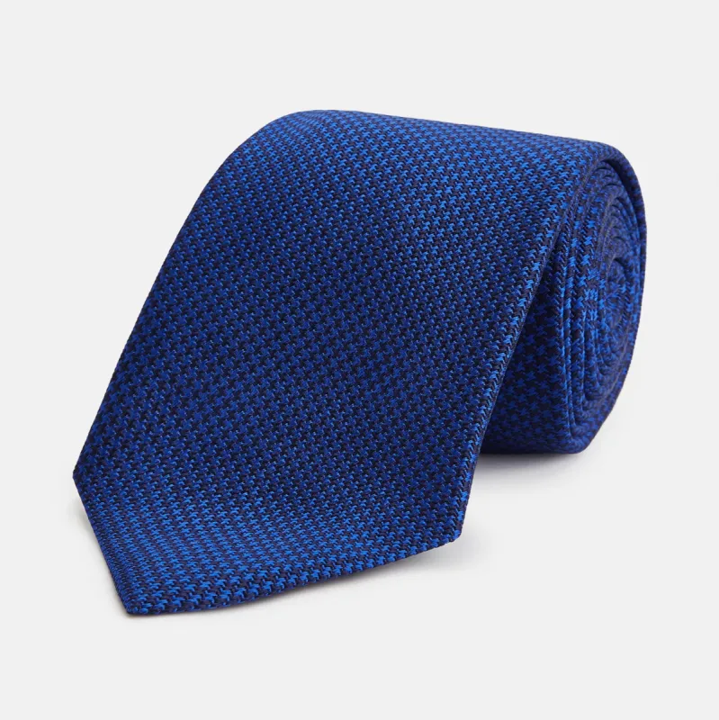 HOUNDSTOOTH NAVY CRUISE TIE sold by Turnbull & Asser