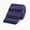 KNITTED STRIPE PURPLE TIE sold by Turnbull & Asser