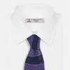 KNITTED STRIPE PURPLE TIE sold by Turnbull & Asser