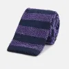 KNITTED STRIPE PURPLE TIE sold by Turnbull & Asser