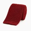 KNITTED RED SILK PLAIN TIE sold by Turnbull & Asser