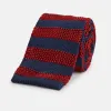 KNITTED STRIPE RED TIE sold by Turnbull & Asser