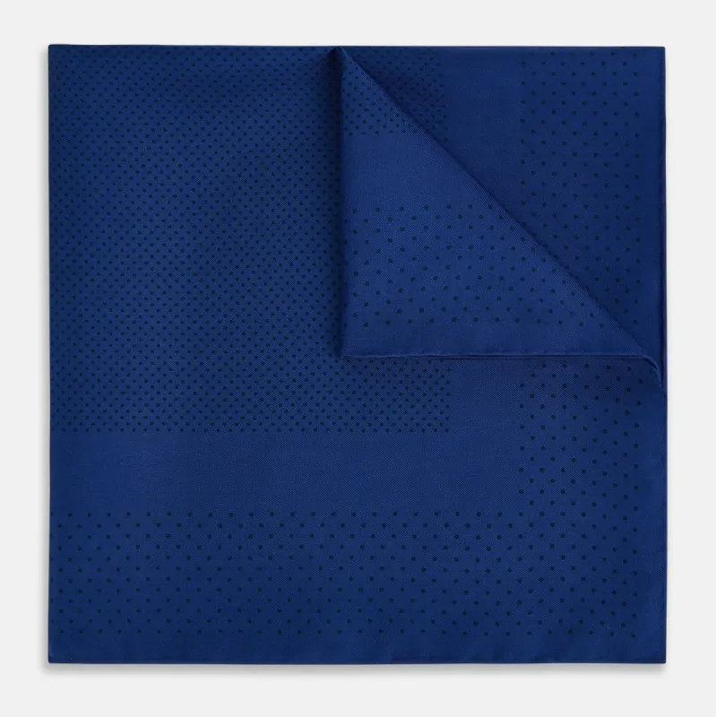 Navy Dot Silk Pocket Square sold by Turnbull & Asser