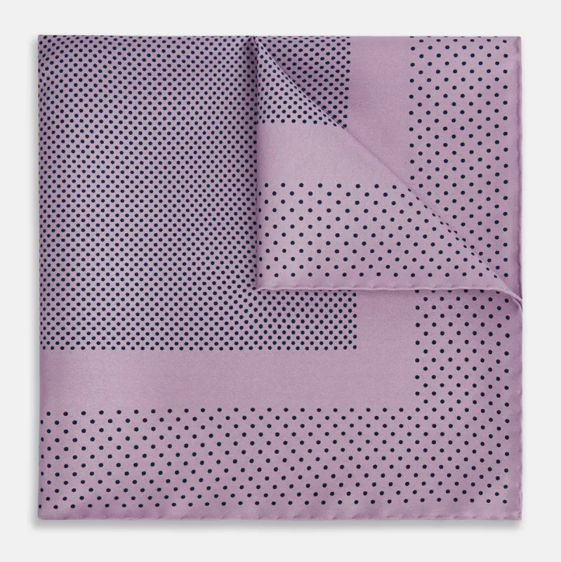 Lilac Dot Silk Pocket Square sold by Turnbull & Asser